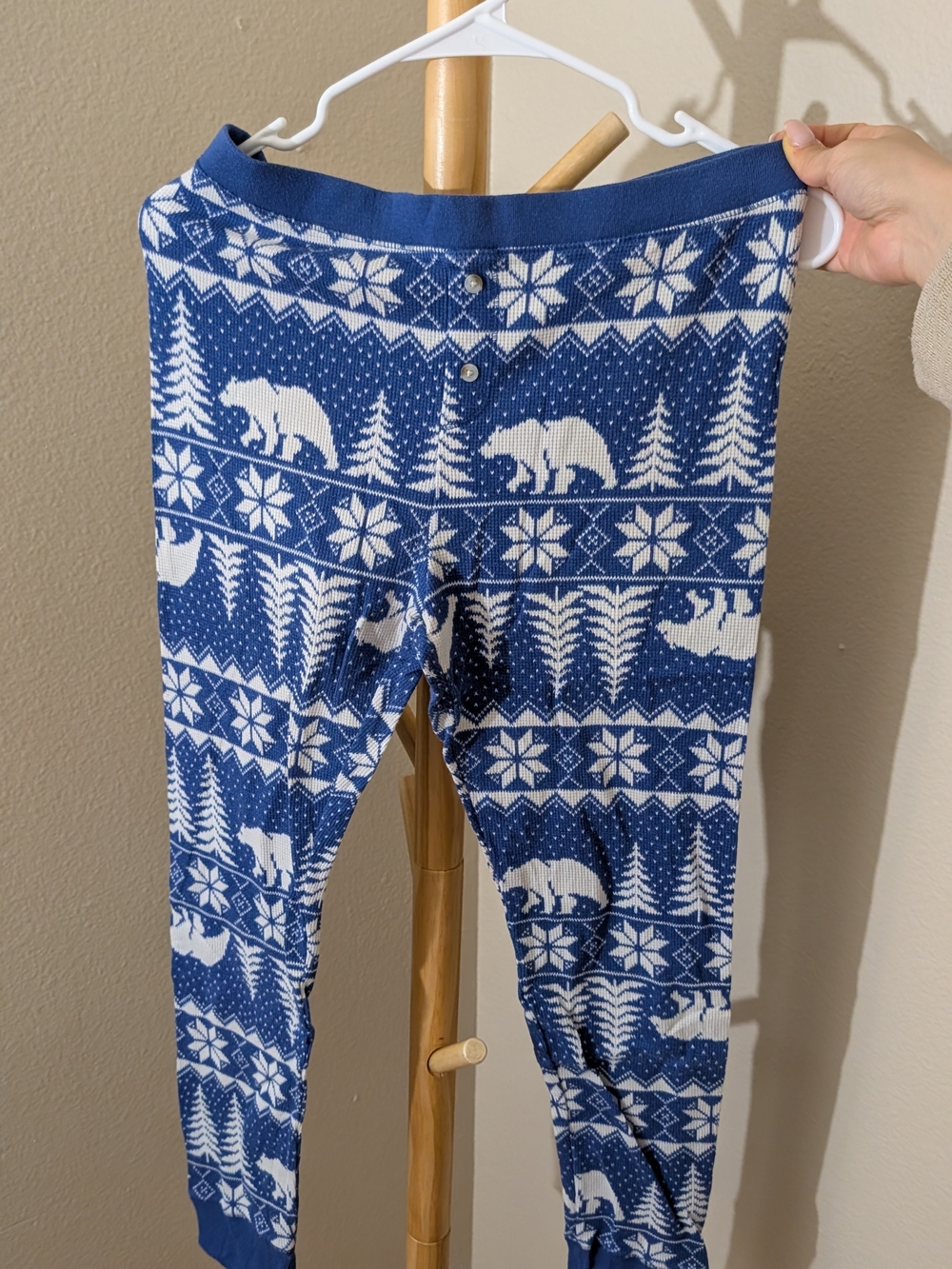 Old Navy Blue & White Bear Print Pajama Leggings